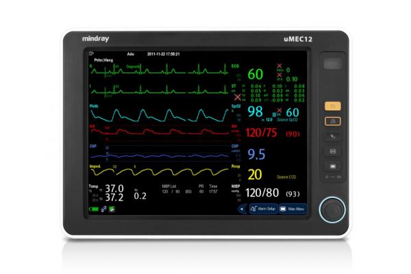 Mindray uMEC 12- Monitor functii vitale uMEC 12 (STD),  12.1", Touchscreen, EKG, Resp, SpO2, NIBP, 2-ch Temp, 3/5 EKG + ARR + ST