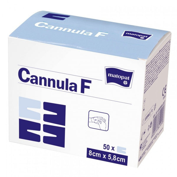 Film autoadeziv și pansament nețesut pentru canule Matopat Cannula F 8 cm x 5.8 cm 50 buc/cutie