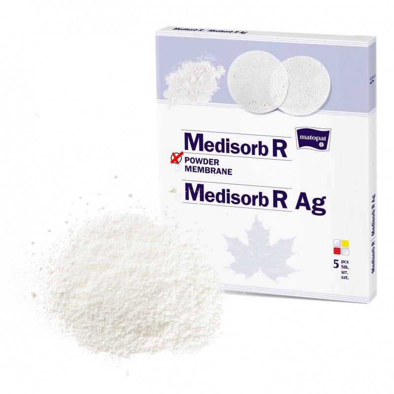 MEDISORB R Ag - Pudra Resorbabila (1 Gram) pentru Accelerarea Procesului de Vindecare si Regenerare a Țesuturilor, 5Bucăți, Matopat