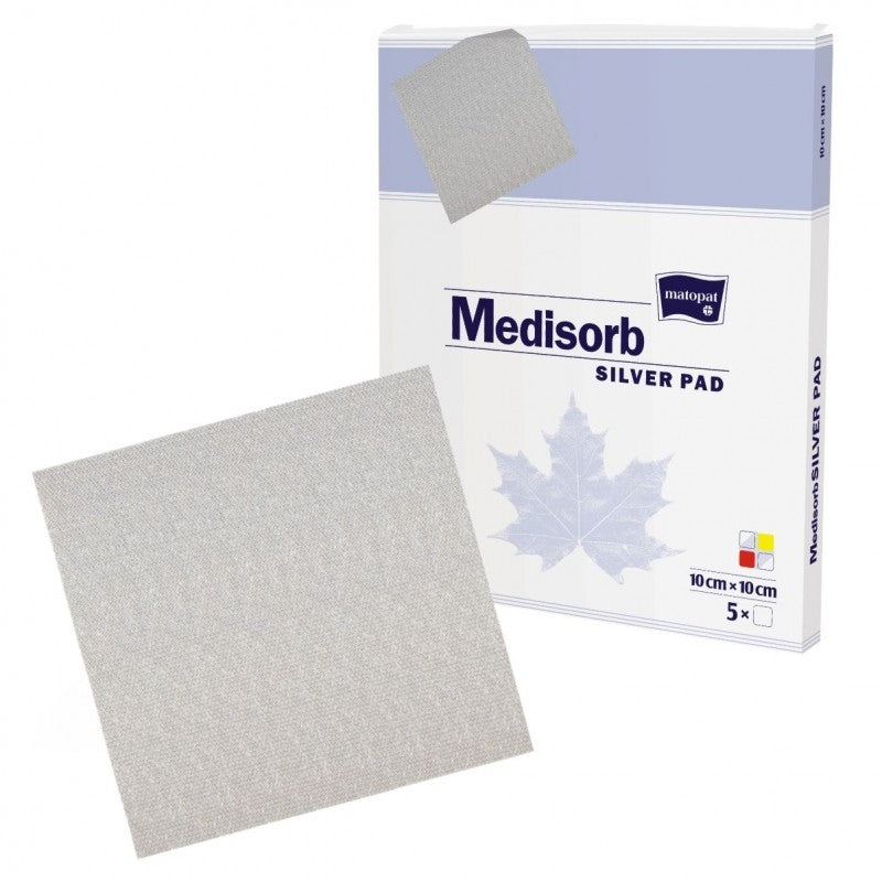 MEDISORB SILVER PAD - Pansament Steril cu Argint, Diferite Dimensiuni, 5Bucăți, Matopat