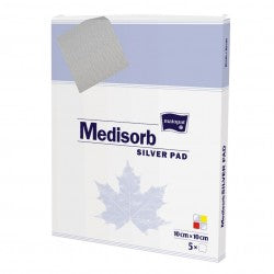 MEDISORB SILVER PAD - Pansament Steril cu Argint, Diferite Dimensiuni, 5Bucăți, Matopat